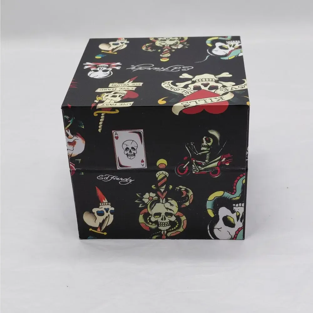Ed Hardy Mens Love Kills Slowly Skull Tattoo Quartz Watch Y2K Gothic Punk Rock
